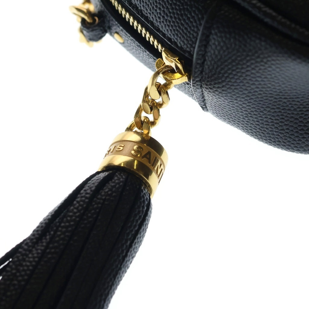 SAINT LAURENT PARIS(サンローランパリ) ルー チェーンショルダーバッグ ミニバッグ ブラック レザー 612579 ゴールド金具 レディース