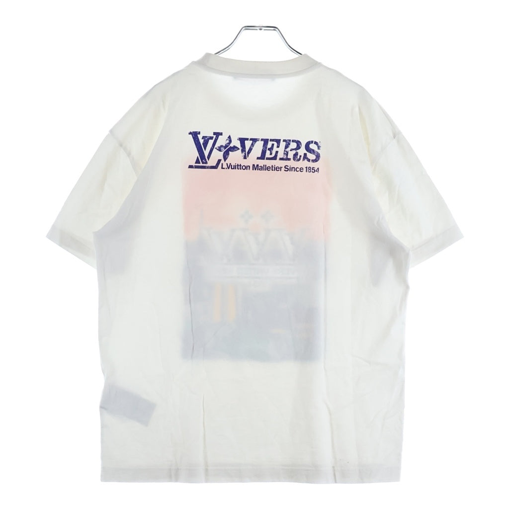 LOUIS VUITTON(ルイヴィトン) 25SS エンベリッシュド グラフィックプリント ビジュー ラインストーン ロゴ クルーネック 半袖Tシャツ ホワイト #M RM251M