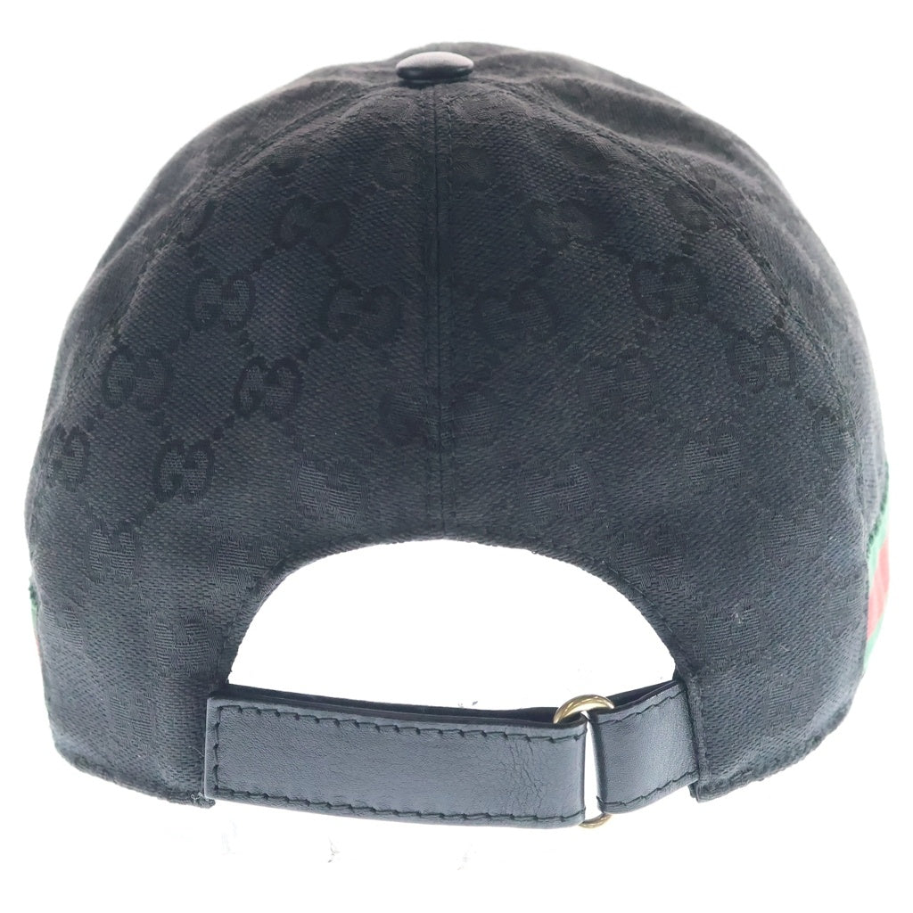 GUCCI(グッチ) GGキャンバス ベースボールキャップ 帽子 総柄 シェリーライン ロゴ ブラック 200035