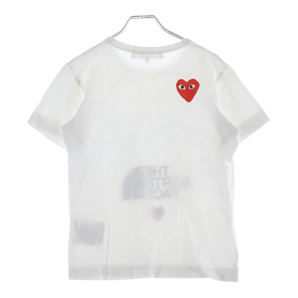 COMME des GARCONS(コムデギャルソン) 20SS ×THE NORTH FACE ノースフェイス ハートロゴ刺繍 半袖コットンTシャツ カットソー ホワイト AE-T201 レディース