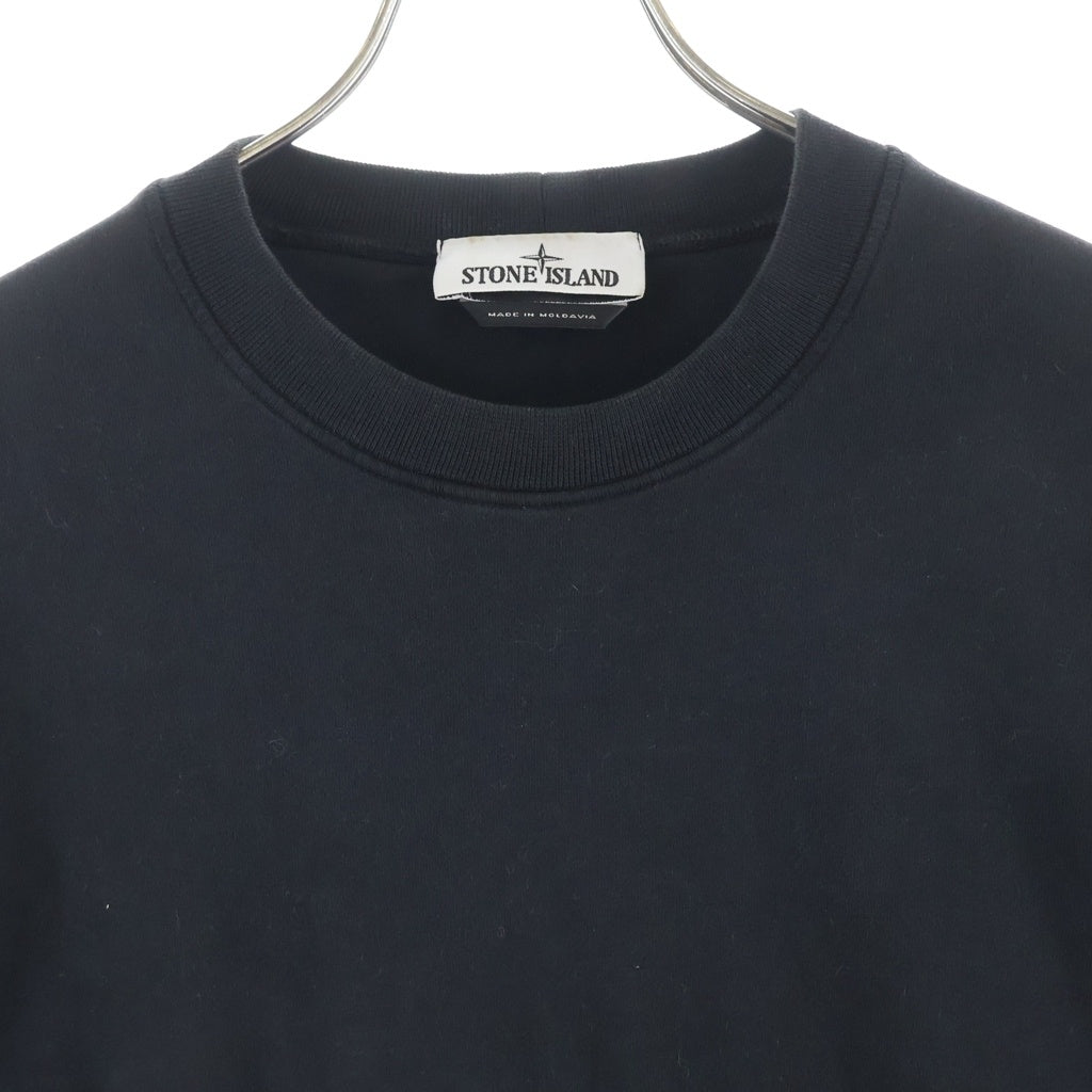 STONE ISLAND(ストーンアイランド) ORGANIC COTTON FLEECE オーガニックコットンフリース クルーネックスウェット ガーメントダイ ブラック K2S156100060S0051