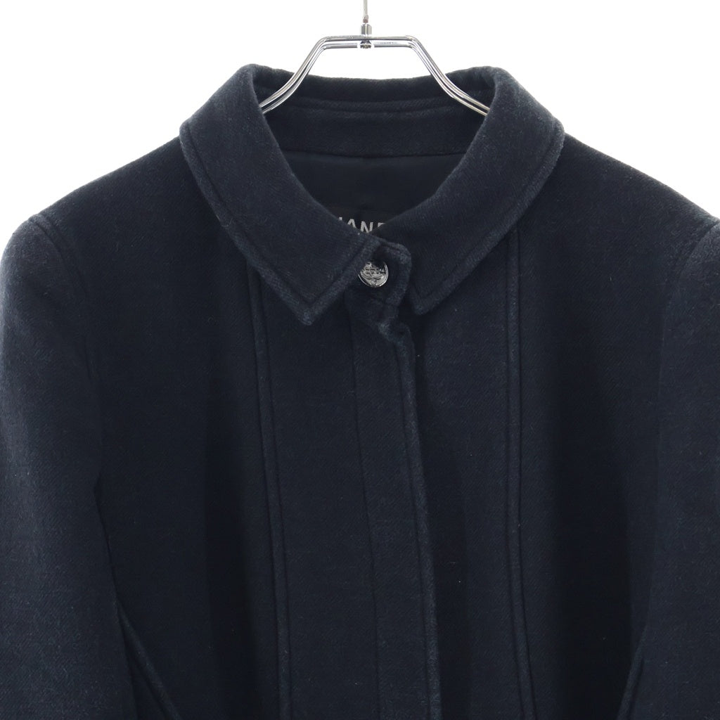 CHANEL(シャネル) 02AW VINTAGE Wool&Cashmere Long Coat ココマークボタン ウール カシミヤ ロングコート ブラック P19790V11573 レディース