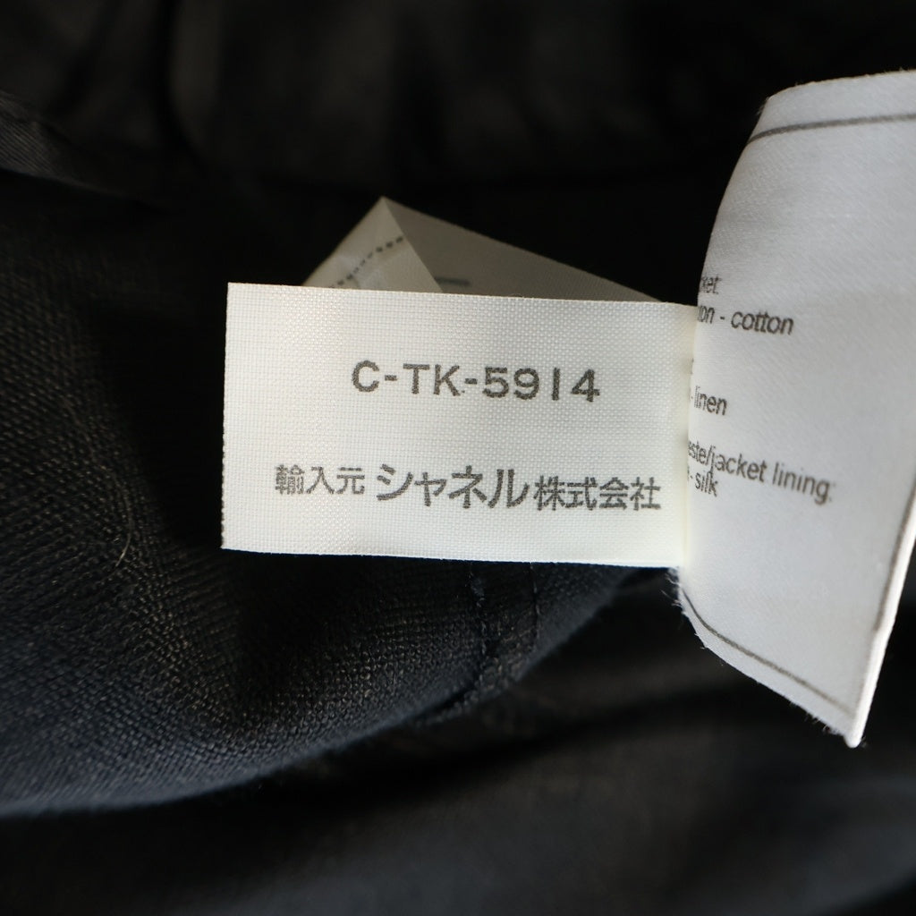 CHANEL(シャネル) 97SS VINTAGE BLAZER SKIRT SET セットアップ ジャケット スカート 総柄 コットン リネン ブラック/マルチカラー P09018W02358 レディース