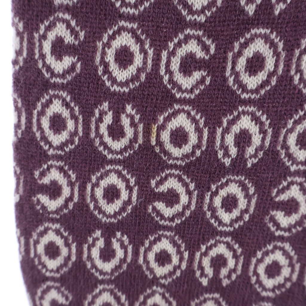 CHANEL(シャネル) 01A COCO 総柄ジャガード カシミヤ タートルネック 長袖ニット セーター パープル レディース P18155V00964