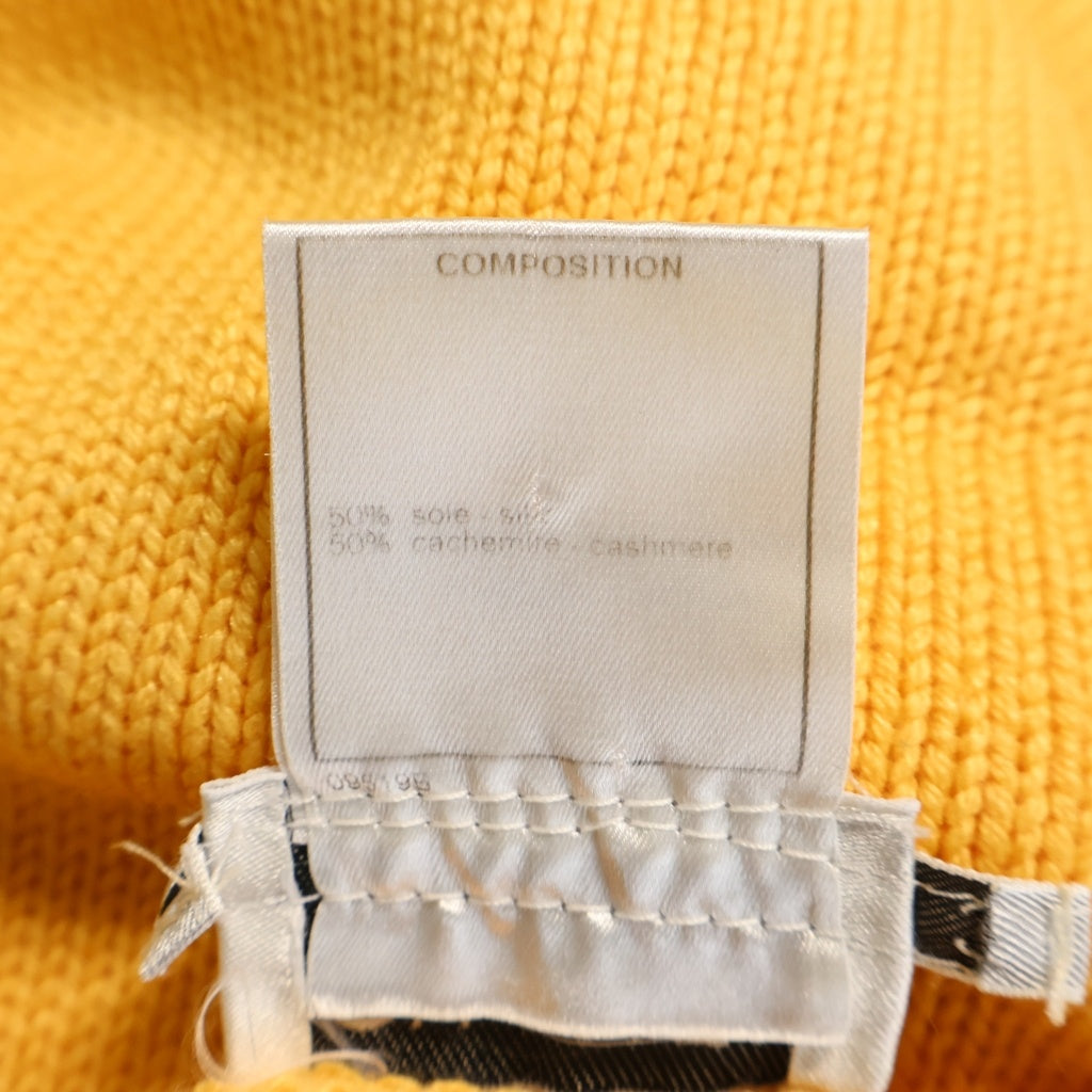 CHANEL(シャネル) 00C カシミヤ シルク ノースリーブ プルオーバー ニット ベスト セーター イエロー レディース