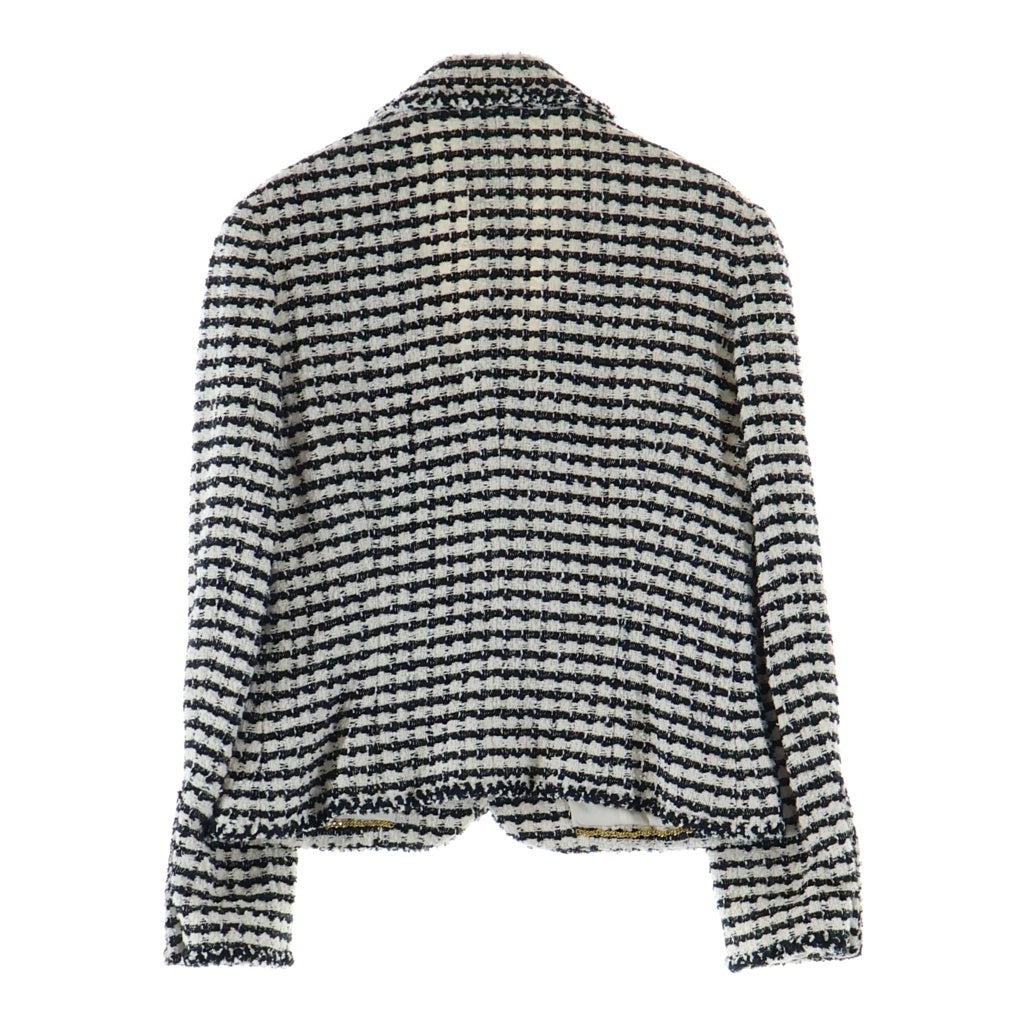CHANEL(シャネル) 97SS VINTAGE Tweed Jacket ココマークボタン ツイード3Bテーラードジャケット 千鳥柄 フランス製 ブラック/ホワイト P07662V05489 レディース