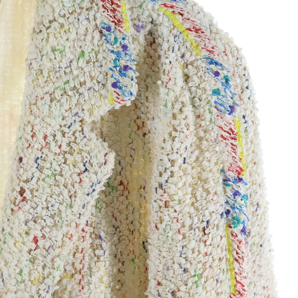 CHANEL(シャネル) 99SS VINTAGE Painting Tweed Jacket ペイント ツイード1Bテーラードジャケット ココマークボタン ホワイト系 P12733W02488 レディース