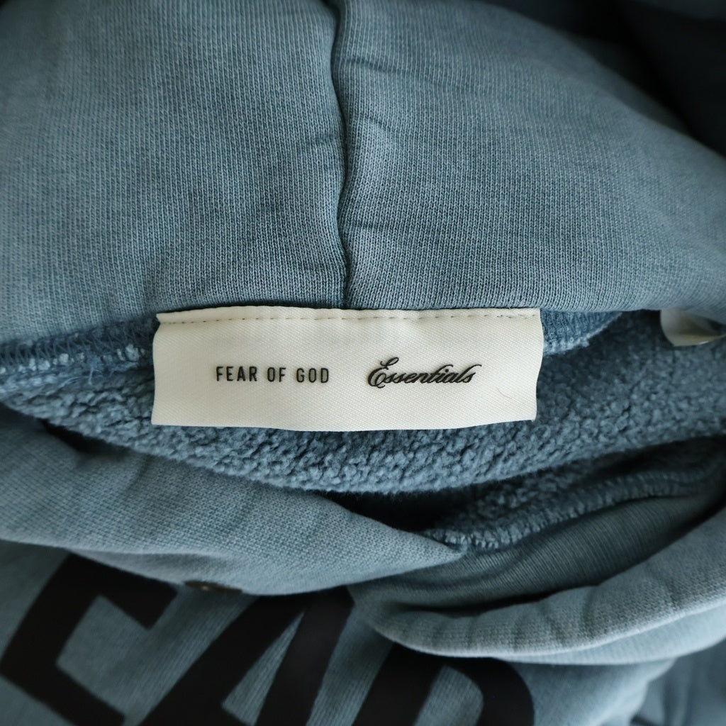 FEAR OF GOD(フィアオブゴッド) 26SS Campus 90s Hoodie フロントプリント プルオーバーフーディー パーカー オーバーサイズ ブルー レディース