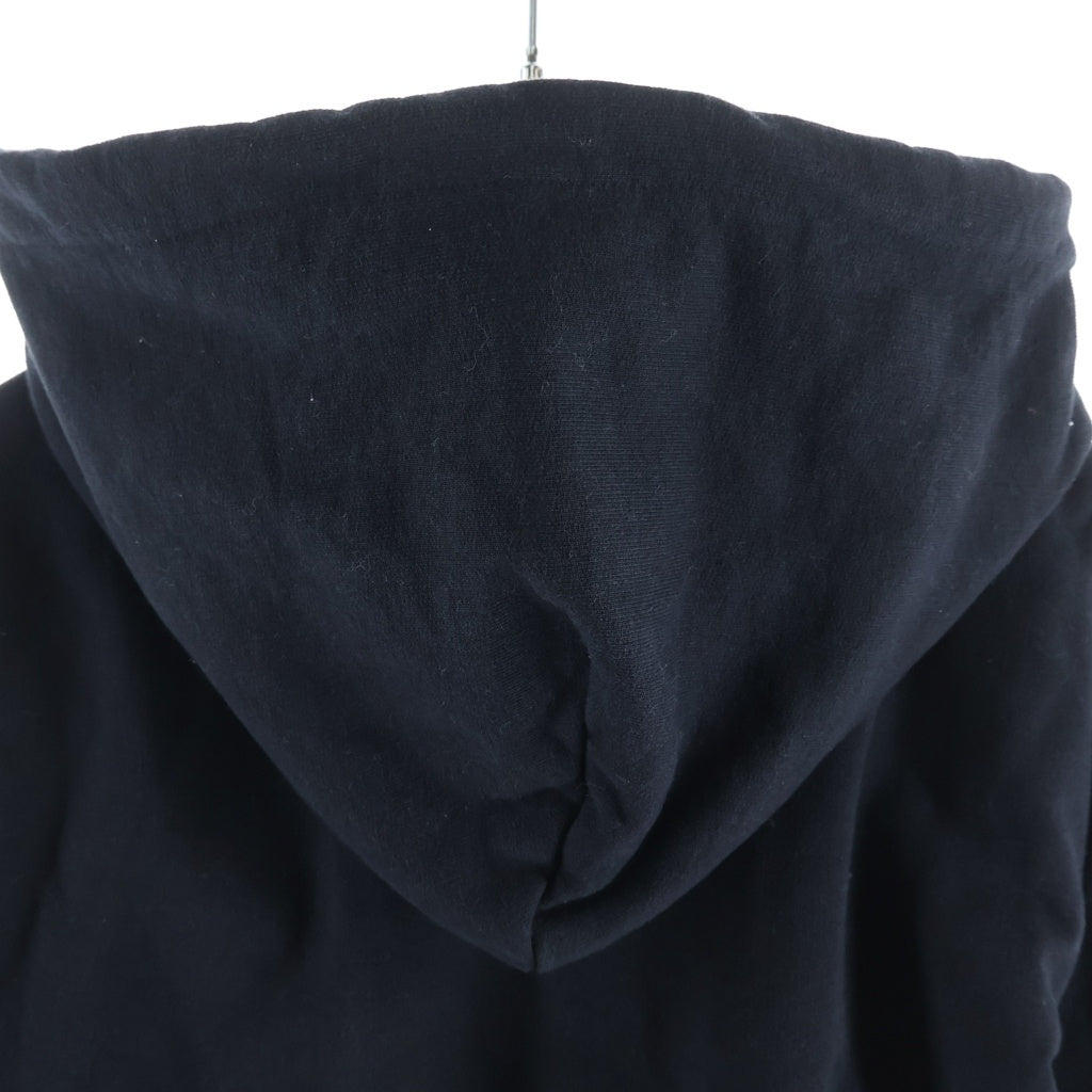 ALEXANDER WANG(アレキサンダーワン) Cotton Hoodie クロップド ジップアップフーディー パーカー コットン クリスタルドローコード ブラック 1CC2262779 レディース