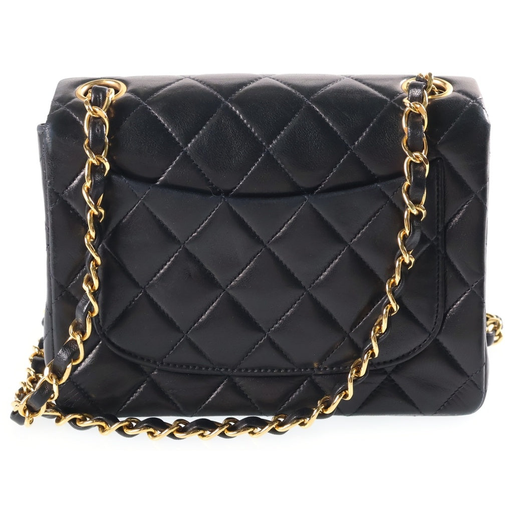 CHANEL(シャネル) ミニマトラッセ17 ラムスキン レザー チェーン ショルダーバッグ ゴールド金具 ブラック レディース