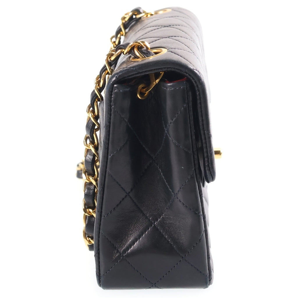 CHANEL(シャネル) ミニマトラッセ17 ラムスキン レザー チェーン ショルダーバッグ ゴールド金具 ブラック レディース