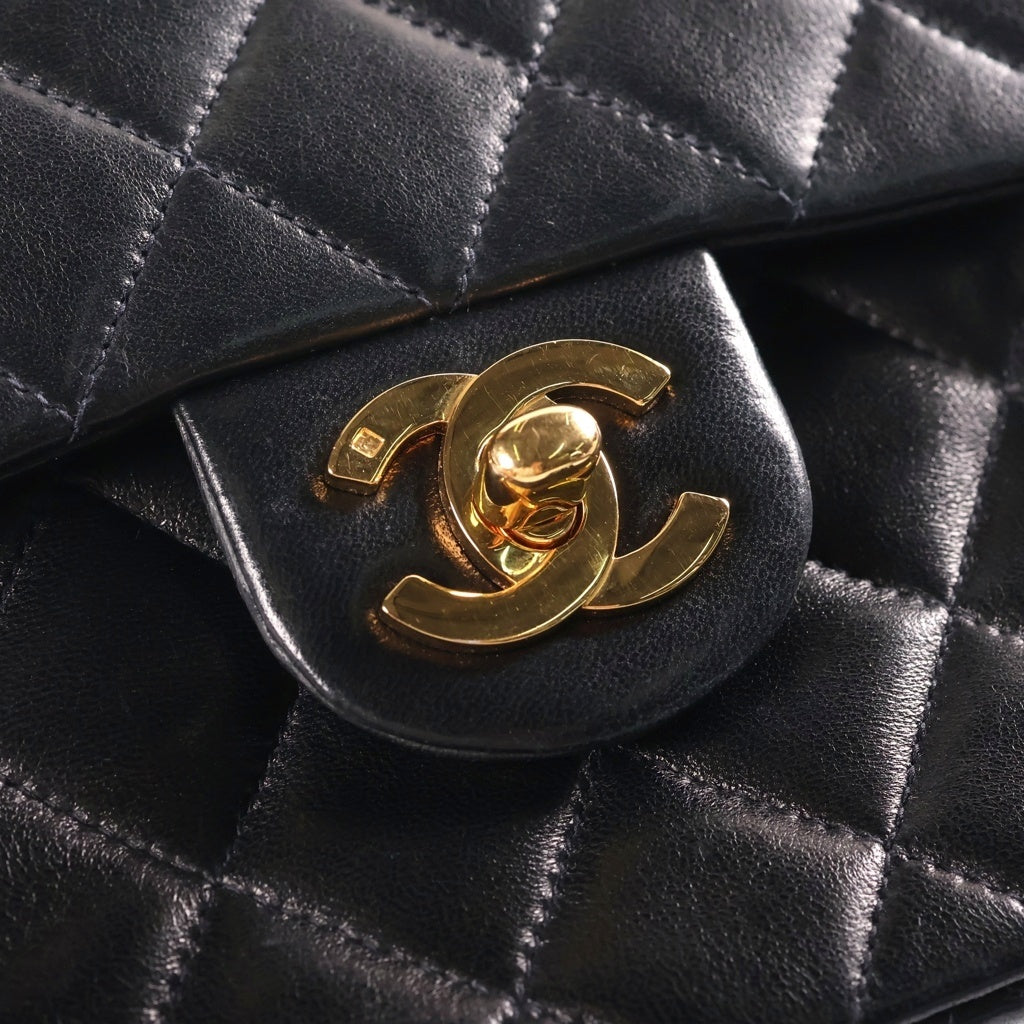 CHANEL(シャネル) ミニマトラッセ17 ラムスキン レザー チェーン ショルダーバッグ ゴールド金具 ブラック レディース
