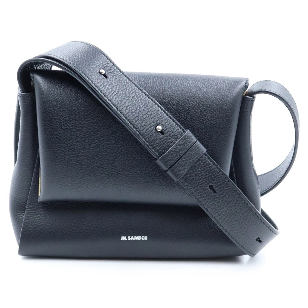 JIL SANDER(ジルサンダー) ENVELOPE MESSENGER MINI エンベロープ メッセンジャー ミニ レザー ショルダーバッグ ブラック