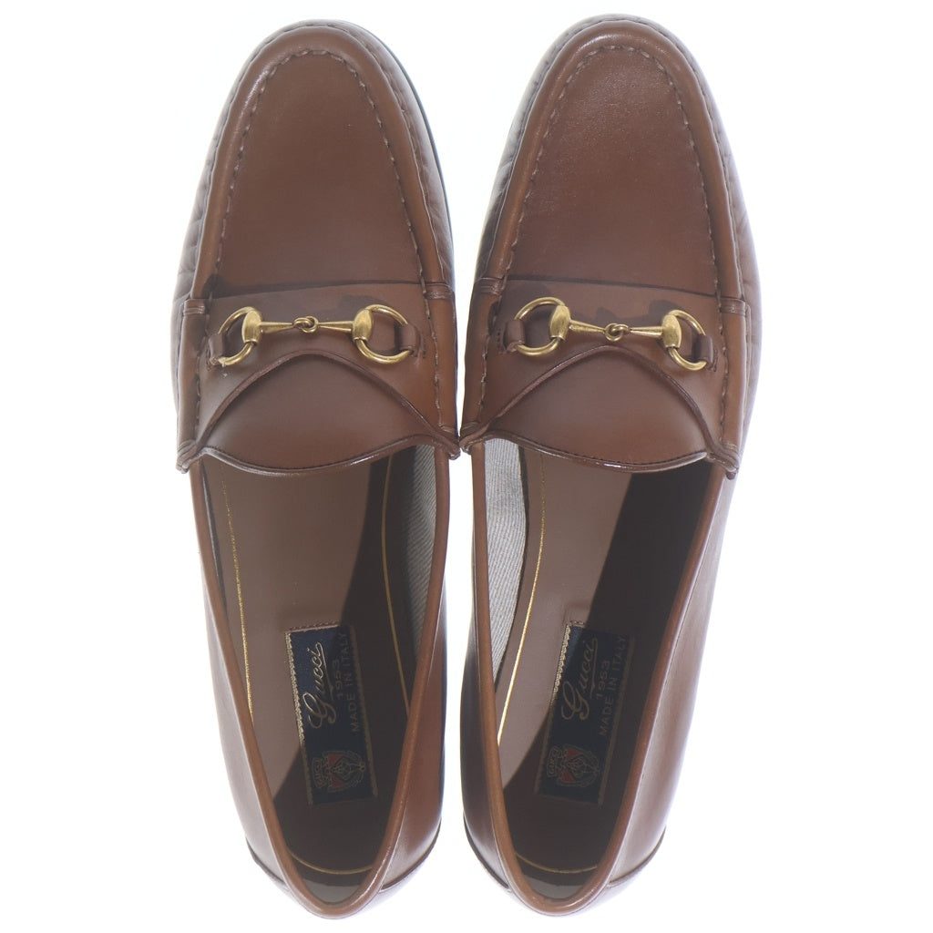 GUCCI(グッチ) Horsebit Loafer ホースビットローファー シューズ 革靴 レザー ゴールド金具 ブラウン レディース