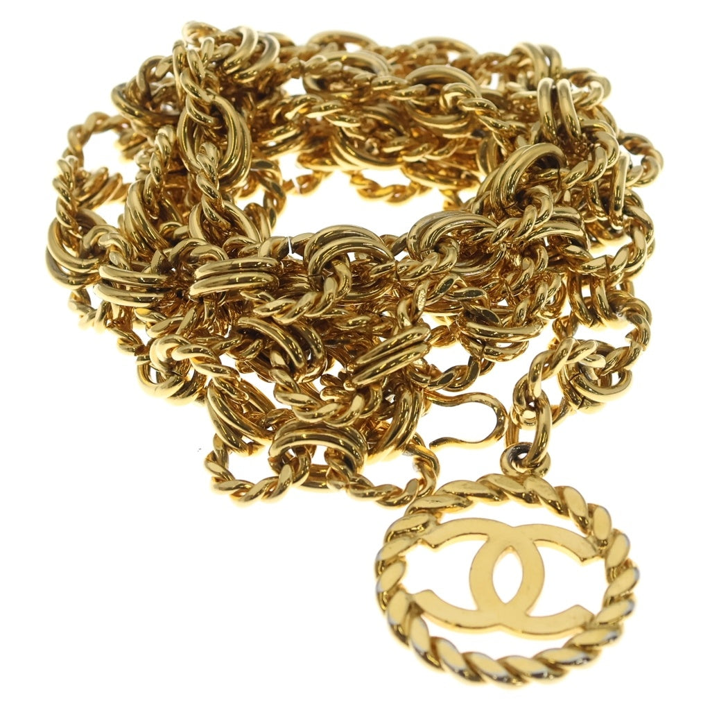 CHANEL(シャネル) VINTAGE Chain Logo Belt チェーン ロゴベルト サークル ココマーク GP ゴールド レディース