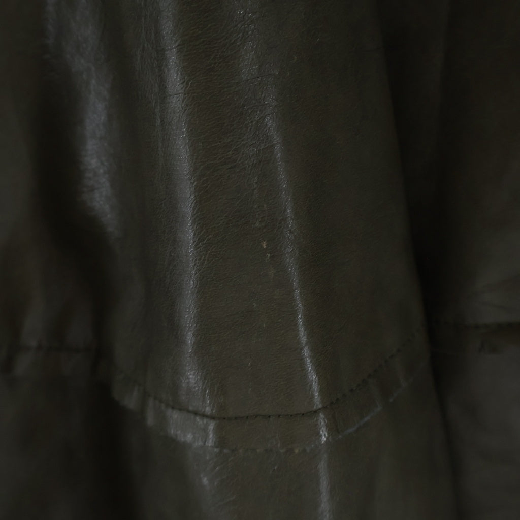 COMME des GARCONS(コムデギャルソン) 01AW AD2001 フェイクレザー ミディアム フレアスカート カーキ レディース TD-S067
