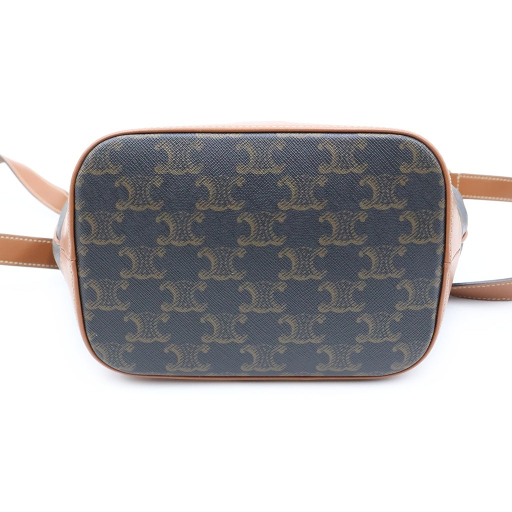 CELINE(セリーヌ) トリオンフ スモール バケット レザー ショルダーバッグ ブラウン 191442CAS04LU レディース