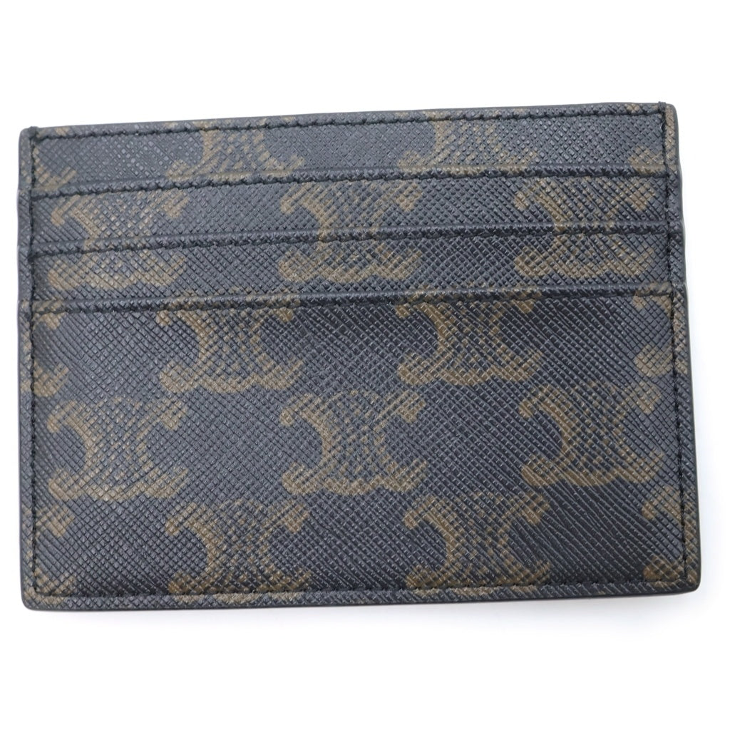 CELINE(セリーヌ) トリオンフ カードケース パスケース ブラウン PVCレザー ゴールド金具 レディース