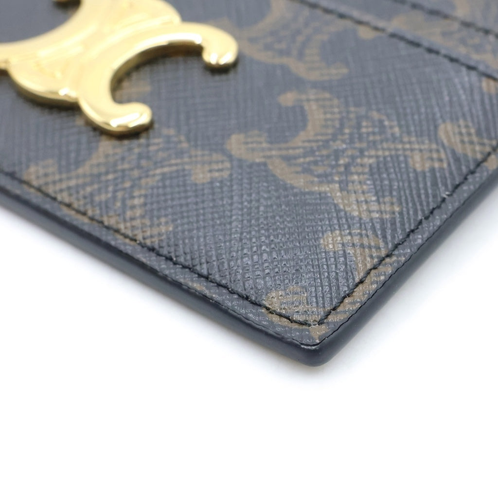 CELINE(セリーヌ) トリオンフ カードケース パスケース ブラウン PVCレザー ゴールド金具 レディース