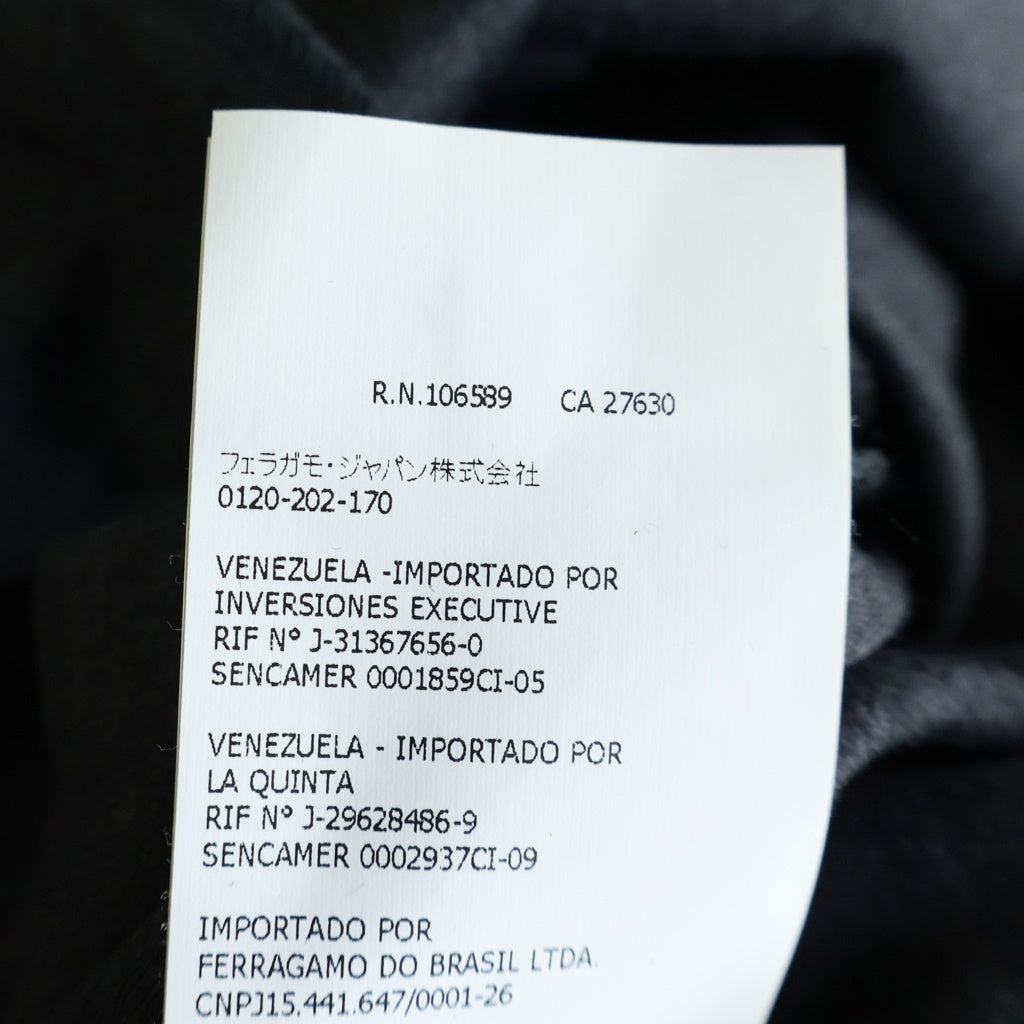 FERRAGAMO(フェラガモ) フレアワンピース 七分丈 グレー ウール×レザー FZC580 4P1 レディース