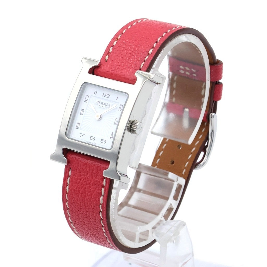 HERMES(エルメス) Hウォッチ ミニ 白文字盤 SS/QZ HH1.210 レディース