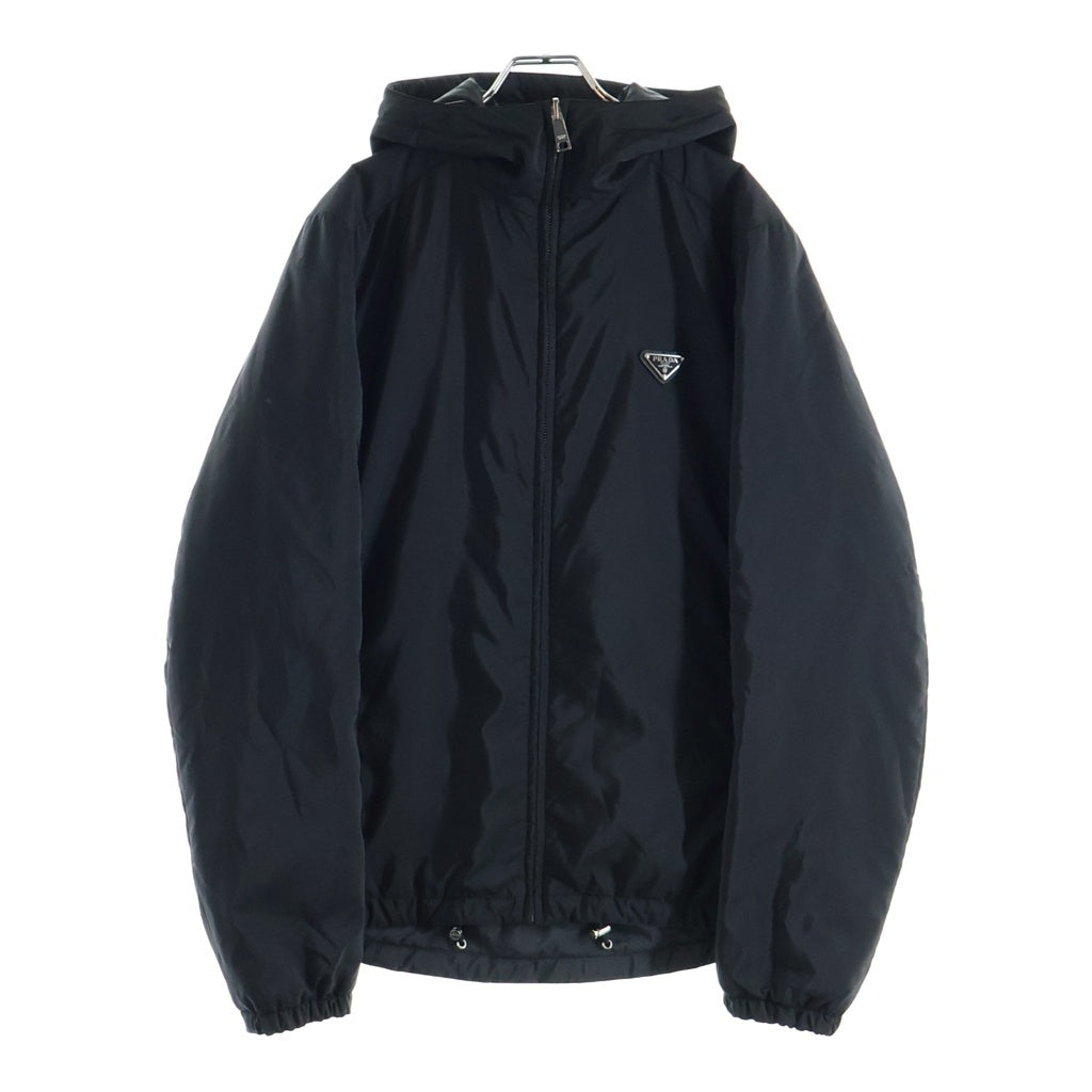 PRADA(プラダ) トライアングルロゴ リバーシブル フーデッド ブルゾンジャケット ナイロン ブラック SGB224