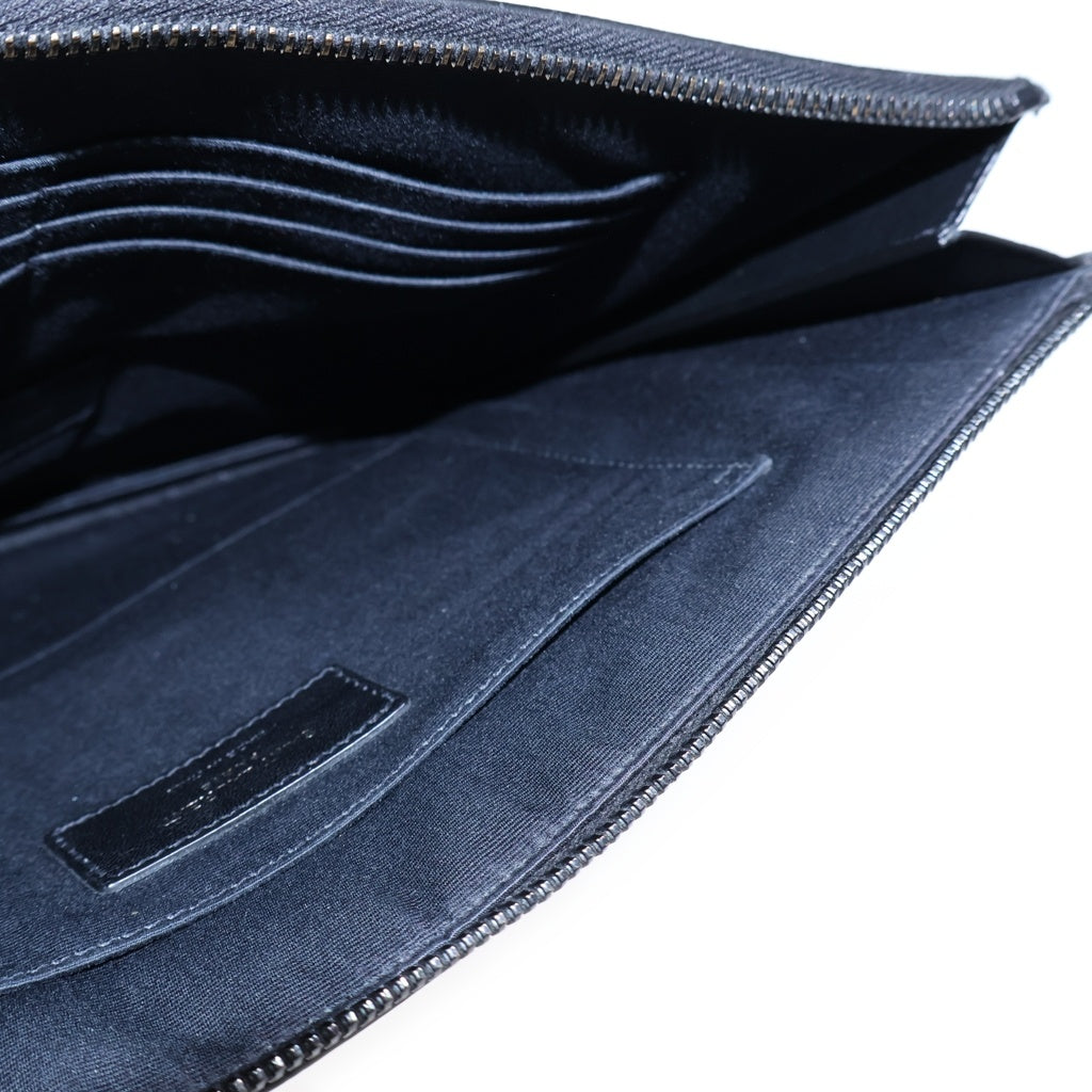 SAINT LAURENT PARIS(サンローランパリ) ロゴ カサンドラ クラッチバッグ キャビアスキン ブラック 453249 レディース
