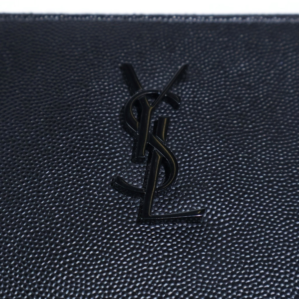 SAINT LAURENT PARIS(サンローランパリ) ロゴ カサンドラ クラッチバッグ キャビアスキン ブラック 453249 レディース