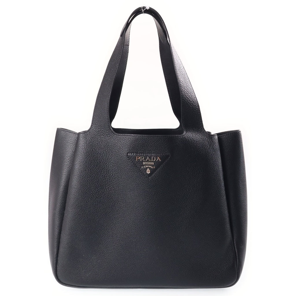 PRADA(プラダ) トートバッグ ヴィッテロ ハンドバッグ ブラック レザー 1BG338 シルバー金具 レディース