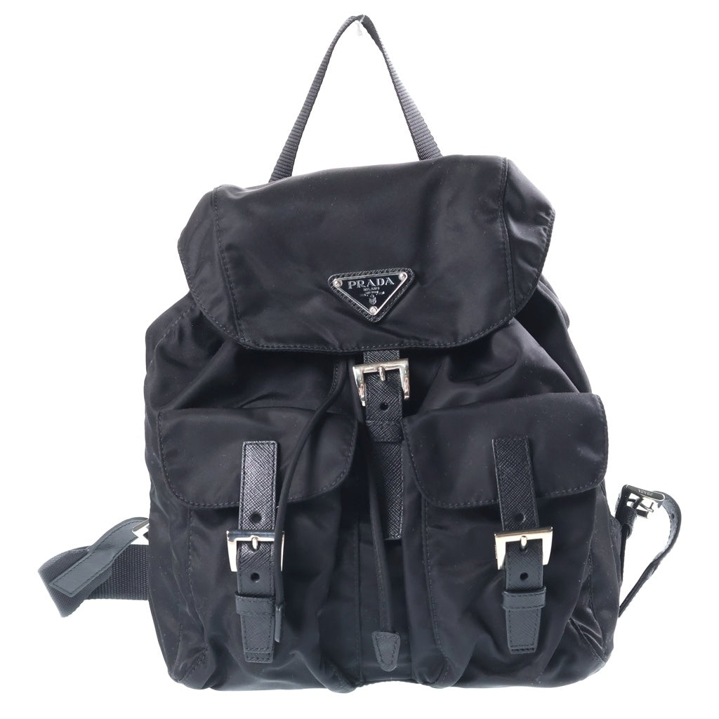 PRADA(プラダ) テスートナイロン リュックサック バックパック ブラック 1BZ677 シルバー金具 レディース