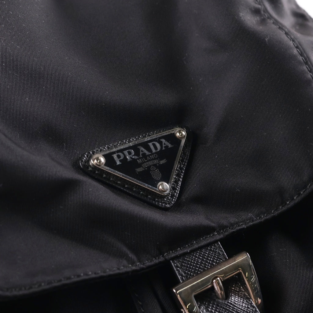 PRADA(プラダ) テスートナイロン リュックサック バックパック ブラック 1BZ677 シルバー金具 レディース