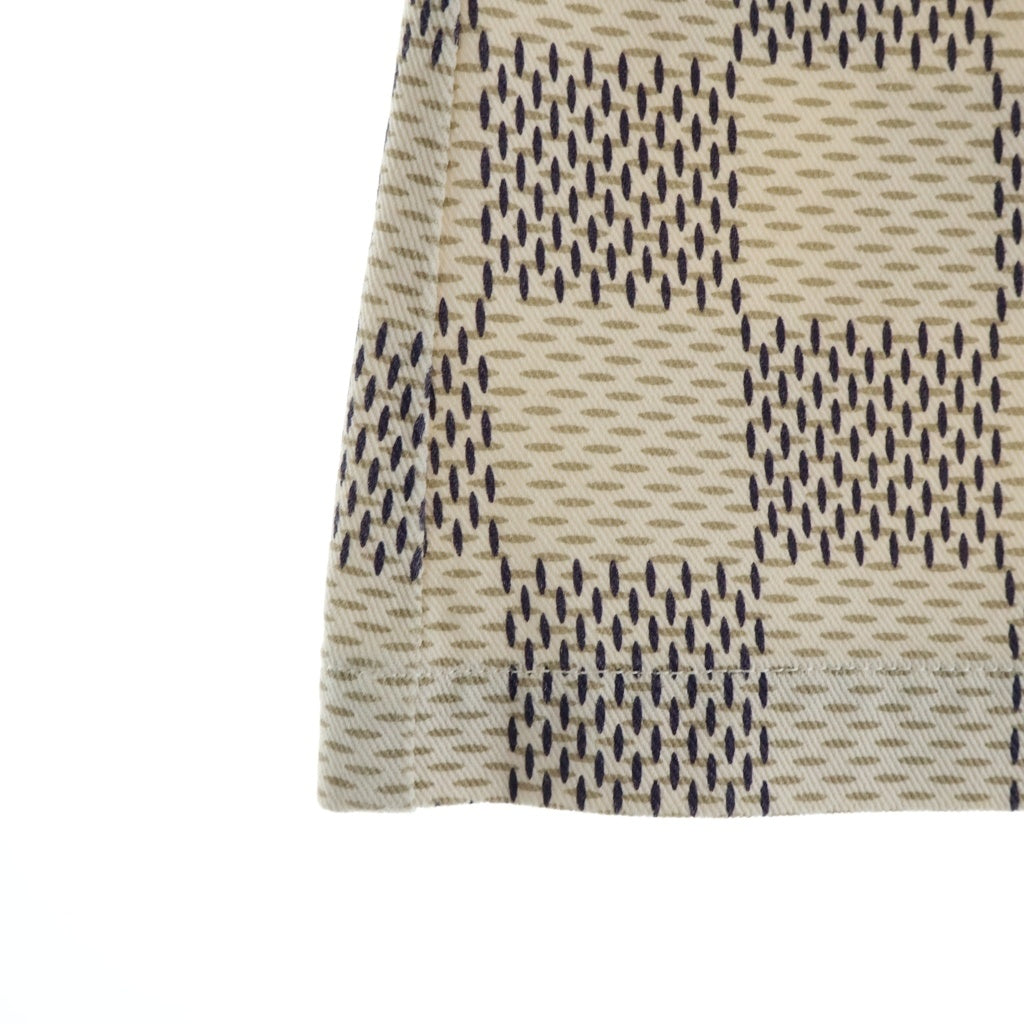 LOUIS VUITTON(ルイヴィトン) 22SS ダミエ 総柄スカート コットン ロゴ ホワイト RW221W KE3 FMSK20 レディース