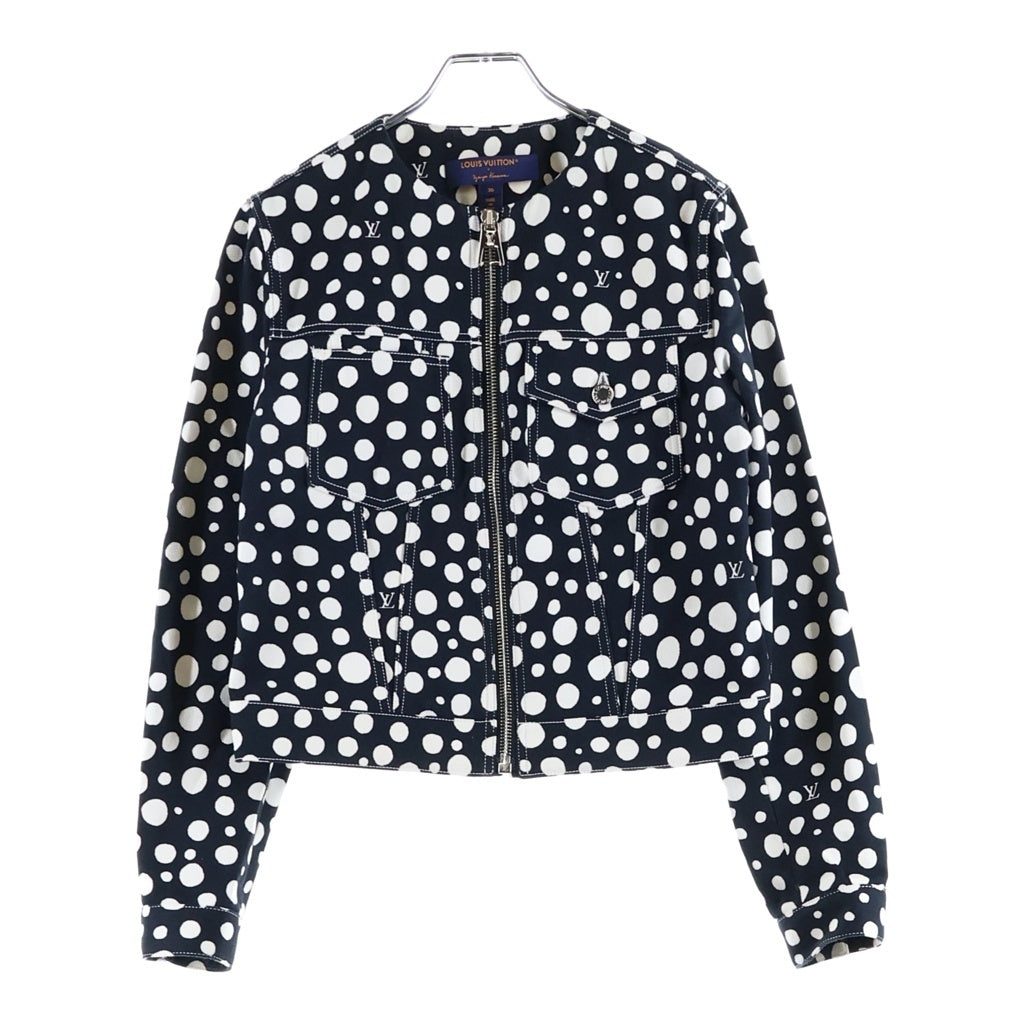 LOUIS VUITTON(ルイヴィトン) ×YK インフィニティドット ジップアップ ノーカラージャケット コットン ブラック/ホワイト RW231J U84 FOJA32 レディース