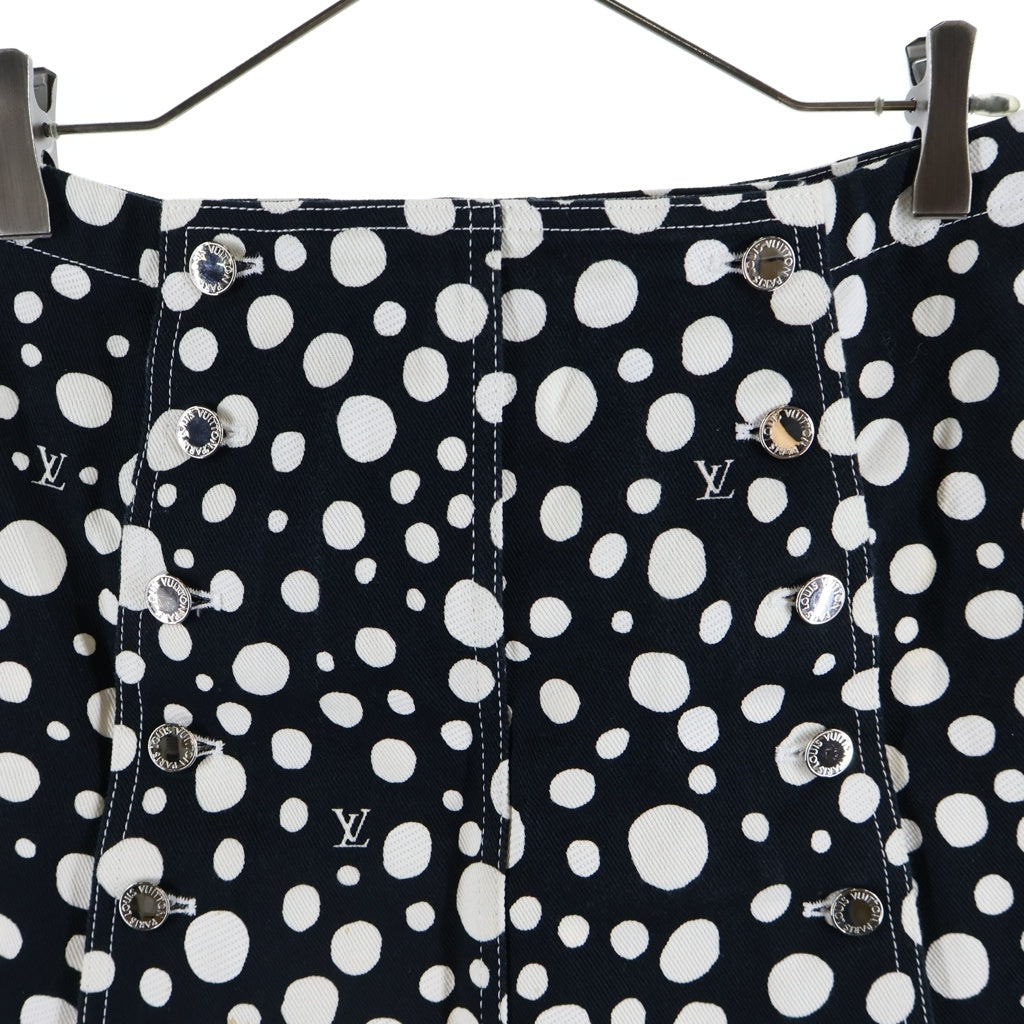 LOUIS VUITTON(ルイヴィトン) ×YK インフィニティドット デニム総柄スカート コットン ブラック/ホワイト RW231J U84 FOSK17 レディース