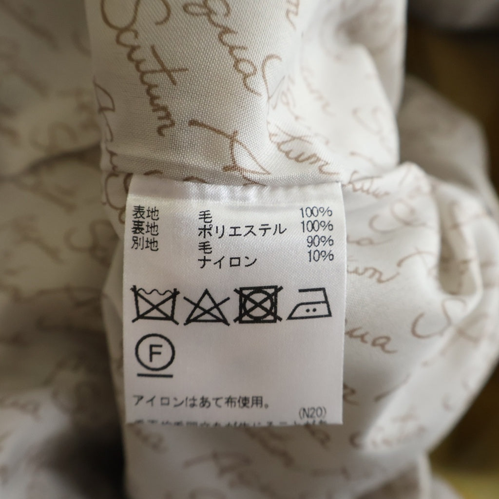 Aquascutum(アクアスキュータム) ウール チェック柄ピーコート ショートコート イエロー S6400 5003450130 レディース
