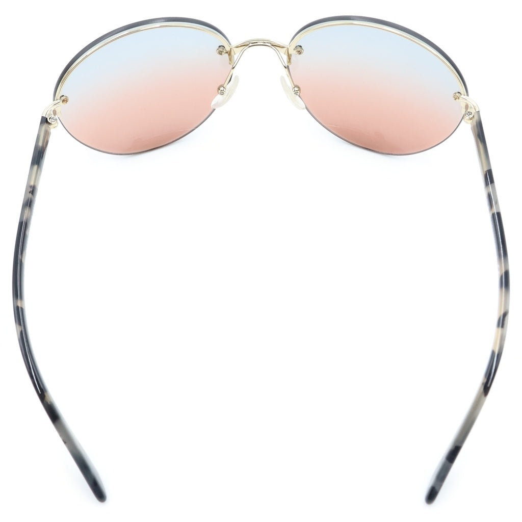 PRADA(プラダ) ラウンドサングラス アイウェア ピンク×ライトブルー グラデーションレンズ ゴールドフレーム SPR 68V レディース
