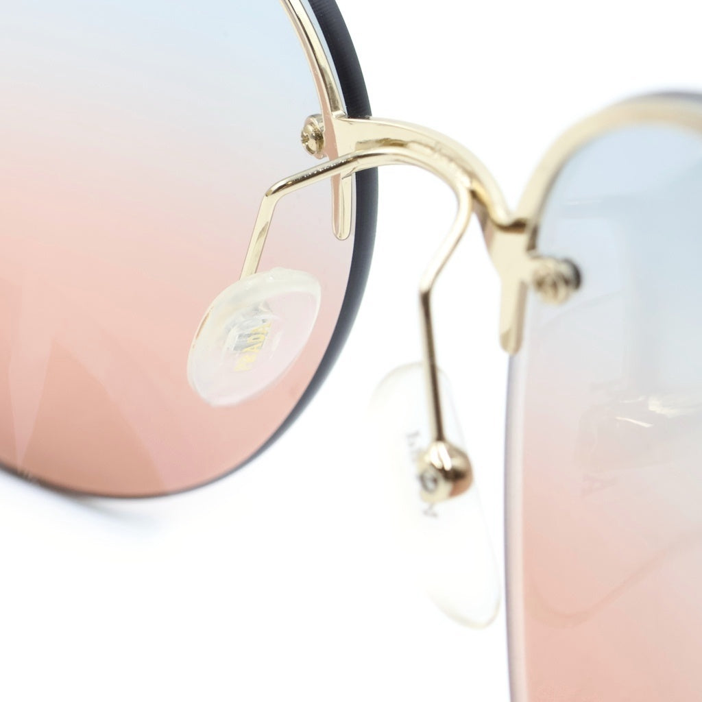 PRADA(プラダ) ラウンドサングラス アイウェア ピンク×ライトブルー グラデーションレンズ ゴールドフレーム SPR 68V レディース