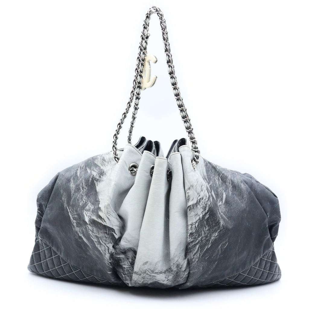 CHANEL(シャネル) メルローズ カバス チェーン2WAYバッグ トートバッグ ハンドバッグ グレー ブラック シルバー金具 レディース