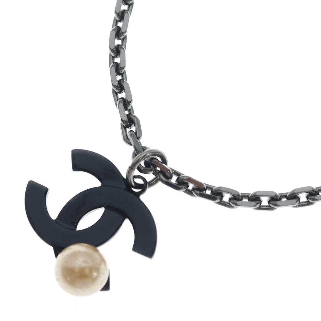CHANEL(シャネル) ココマーク カラーストーンネックレス ブラック レディース