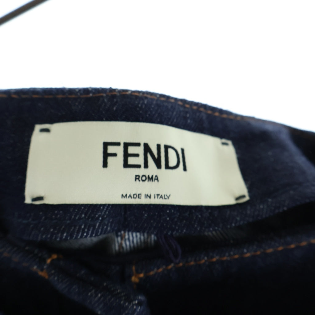FENDI(フェンディ) レイヤードデザイン バイカラーデニムショーツ ショートパンツ バイカラー インディゴ ブルー 12CPZ-24-717 レディース