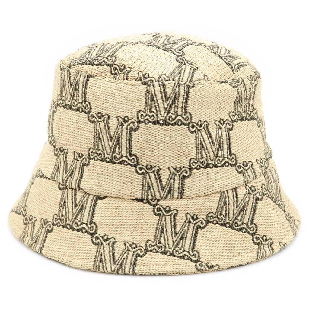 Max Mara(マックスマーラ) Mロゴ ストロー バケットハット 帽子 ナイロン ポリエステル ベージュ 457102216 レディース