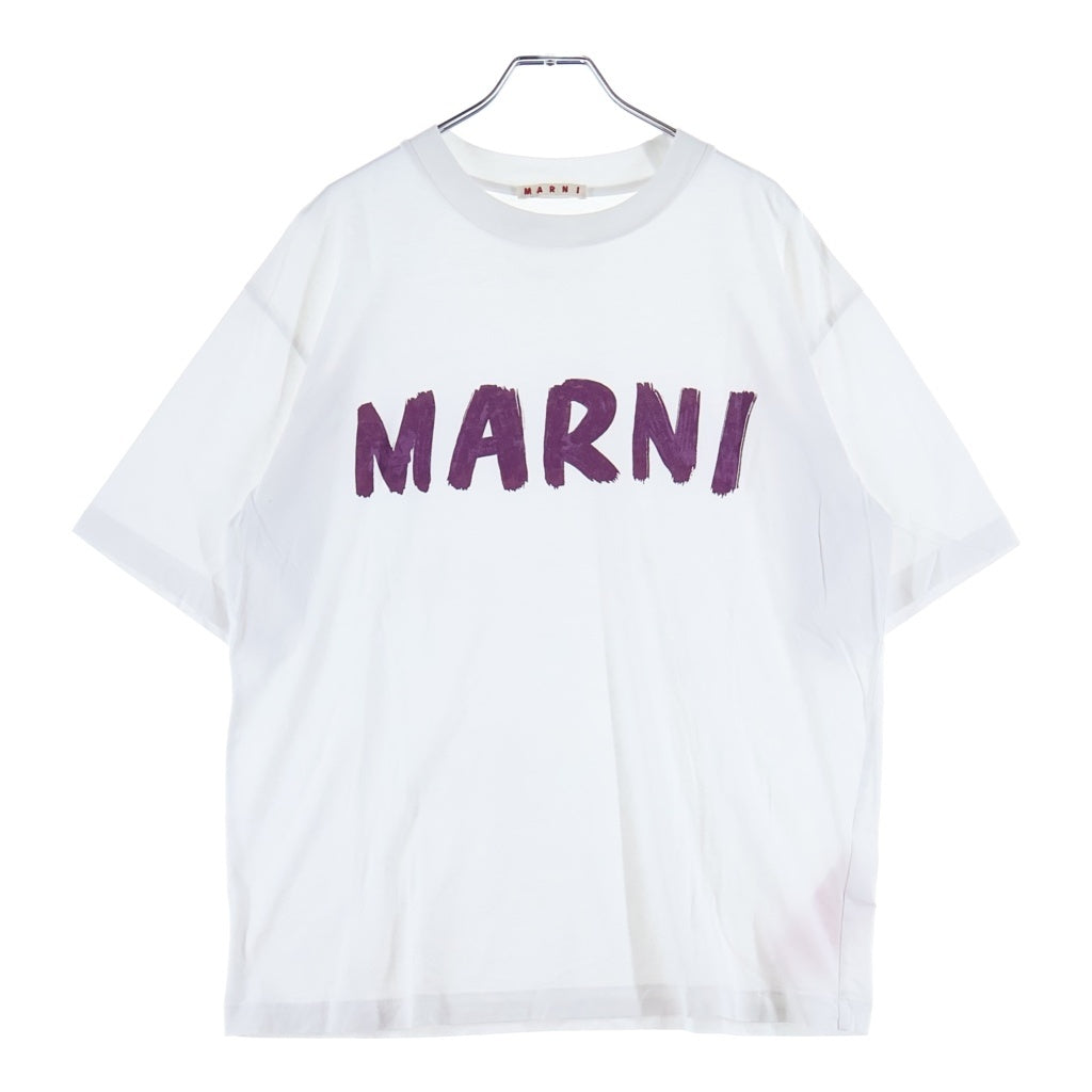 MARNI(マルニ) 22AW LOGO S/S TEE フロントロゴ 半袖Tシャツ カットソー コットン ホワイト THJET49EPH レディース