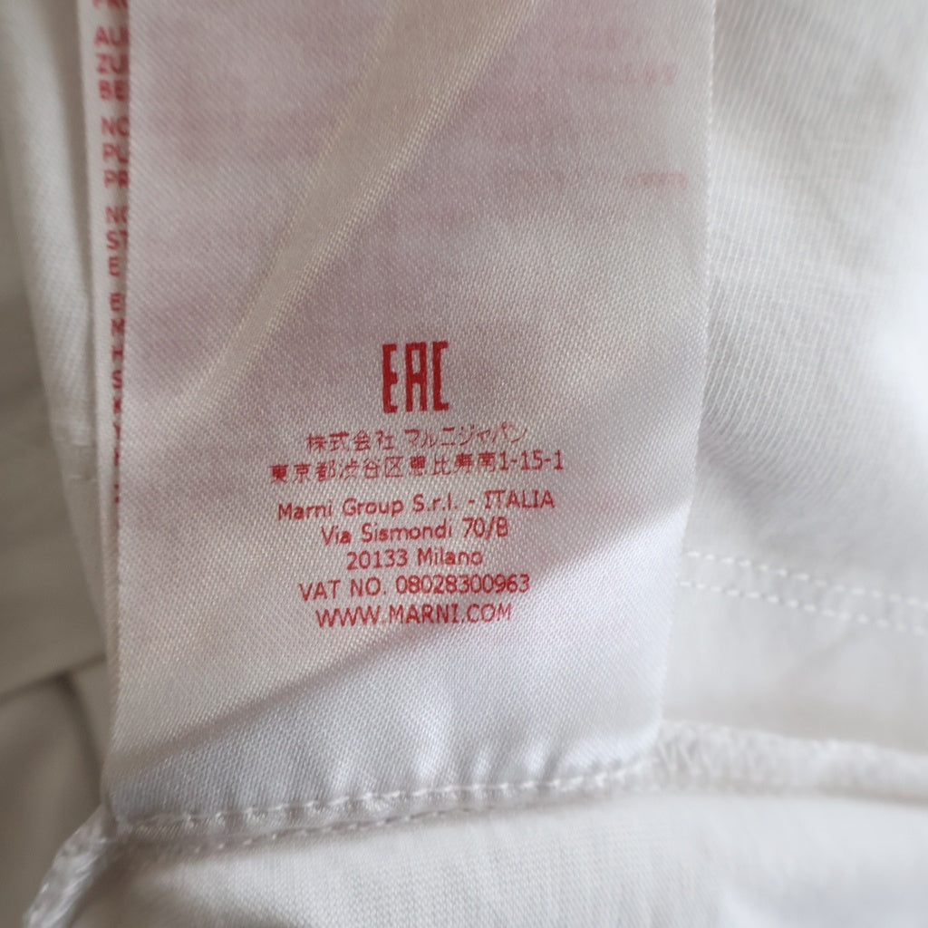 MARNI(マルニ) 22AW LOGO S/S TEE フロントロゴ 半袖Tシャツ カットソー コットン ホワイト THJET49EPH レディース
