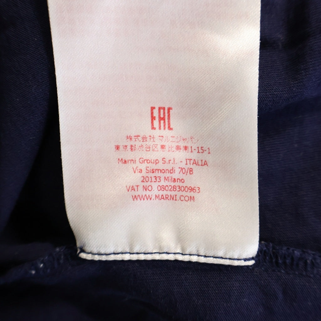 MARNI(マルニ) 22AW LOGO L/S TEE 長袖ロゴTシャツ カットソー ロンT コットン ネイビー THJE0129PN レディース