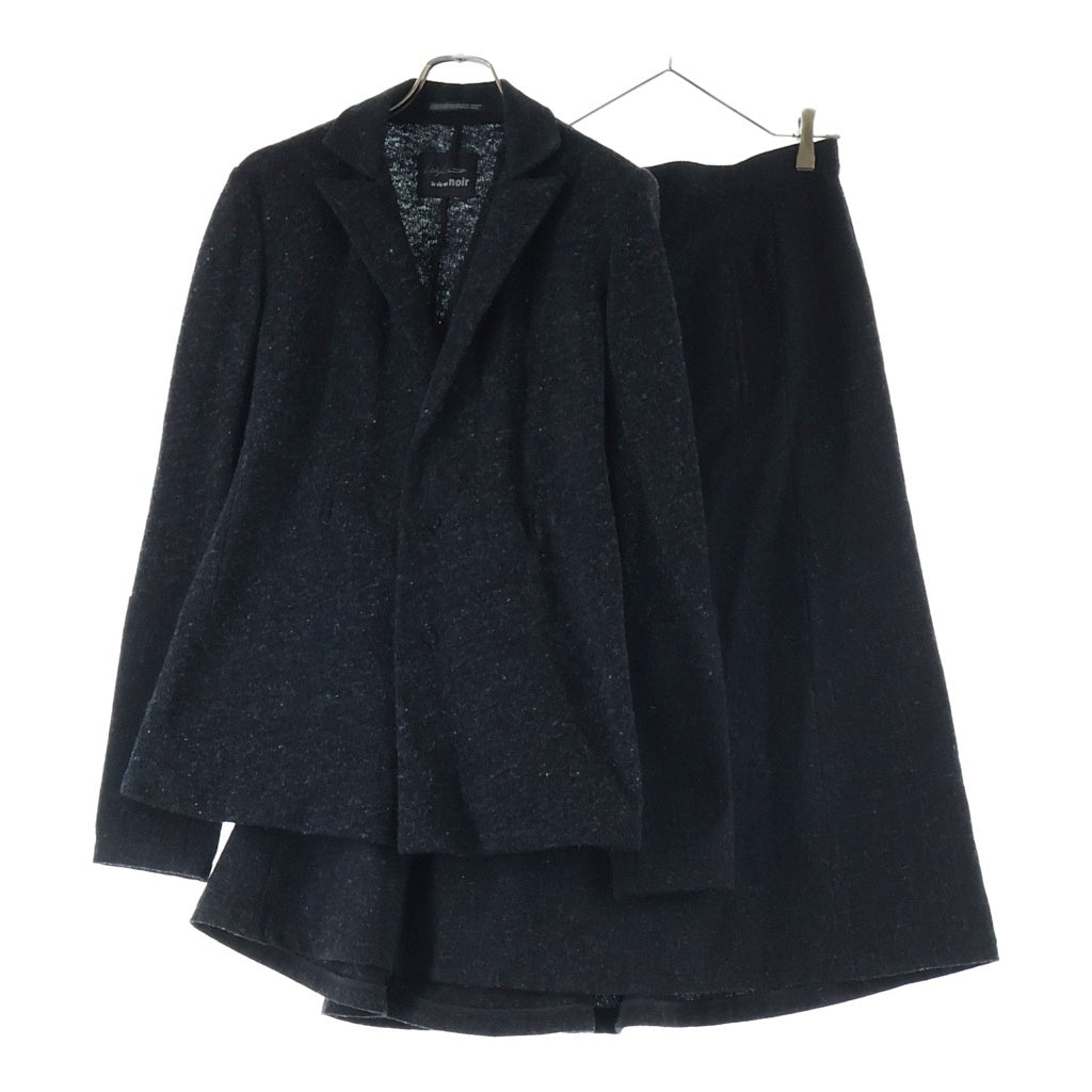 Yohji Yamamoto + NOIR(ヨウジヤマモトプリュスノアール) セットアップ ピークドラペル 3B ウールフェルトジャケット ロングスカート ブラック NV-J17-818 レディース