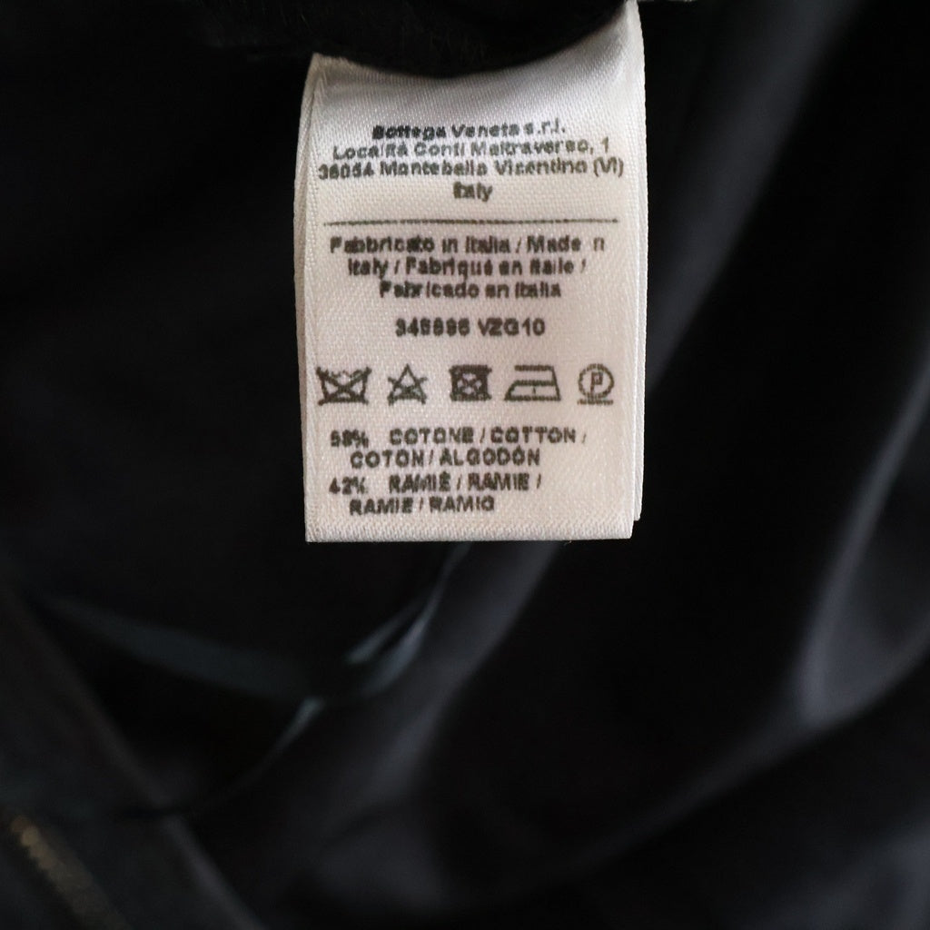 BOTTEGA VENETA(ボッテガヴェネタ) Ruched Detail Midi Dress ギャザーデザインドレス ノースリーブワンピース コットン ブラック 346696 VZG10 レディース