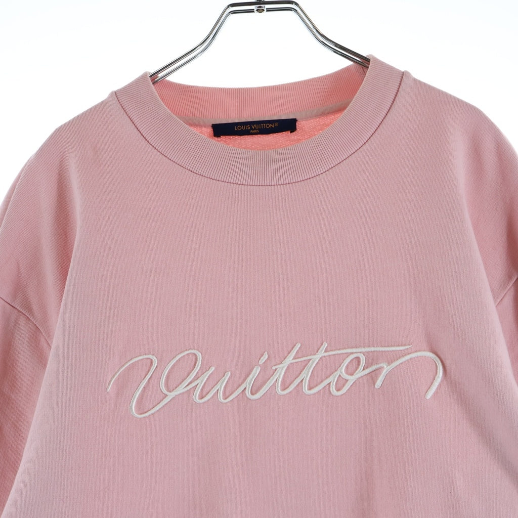 LOUIS VUITTON(ルイヴィトン) エンブロイダリーロゴ刺繍スウェットシャツ トレーナー ピンク コットン RM252MQ FWC HTY09W レディース