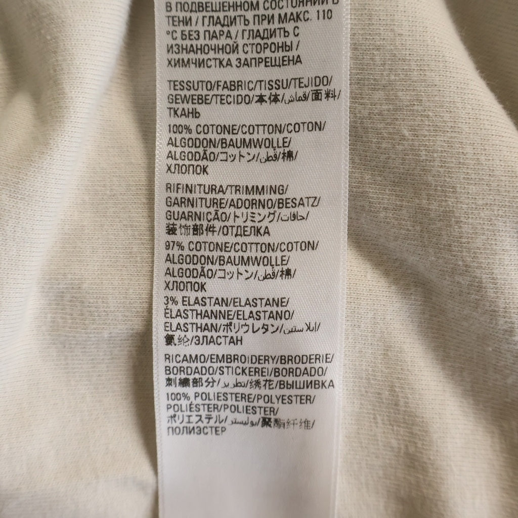 BALENCIAGA(バレンシアガ) エンブロイダリー リバースXXXL フロント刺繍半袖クルーネックTシャツ カットソー ベージュ #S 75007 レディース