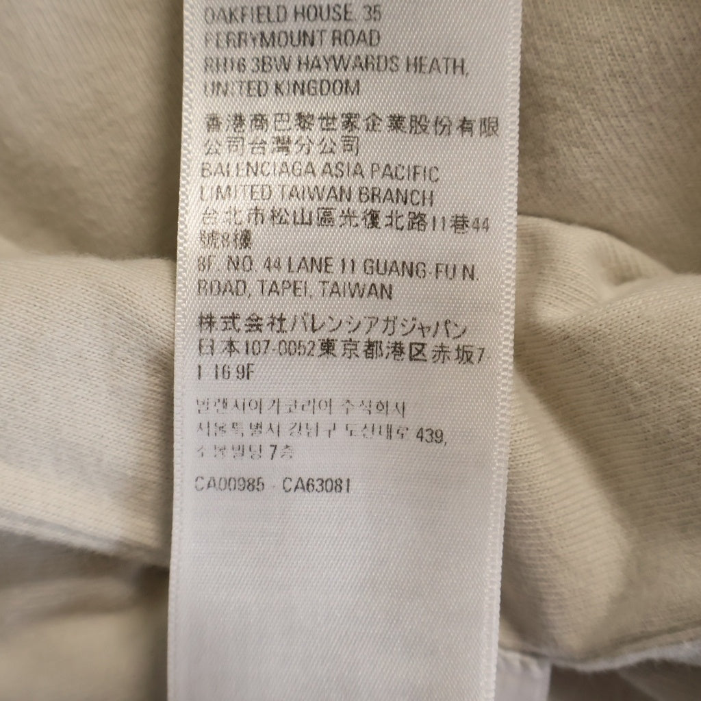 BALENCIAGA(バレンシアガ) エンブロイダリー リバースXXXL フロント刺繍半袖クルーネックTシャツ カットソー ベージュ #S 75007 レディース