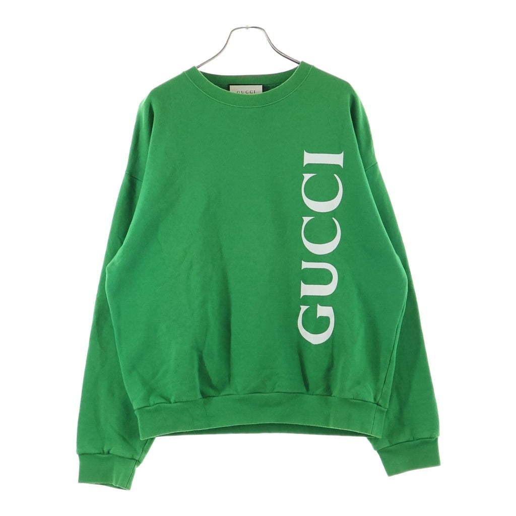 GUCCI(グッチ) フロントロゴプリント クルーネックトレーナー スウェット グリーン CA37394 レディース